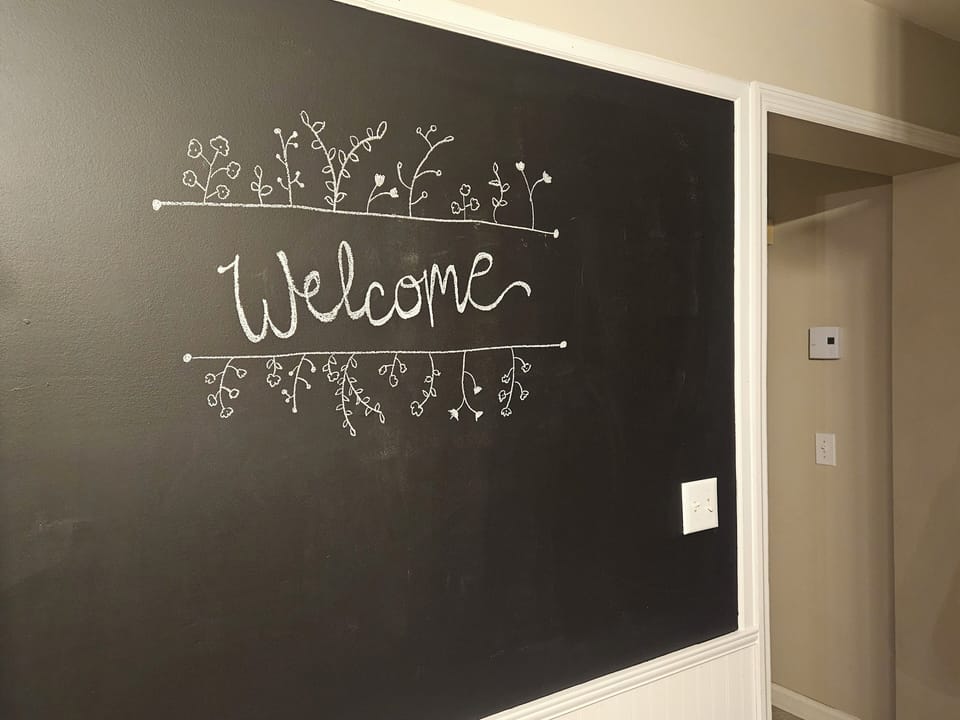 Chalkboard for guests young and old to enjoy