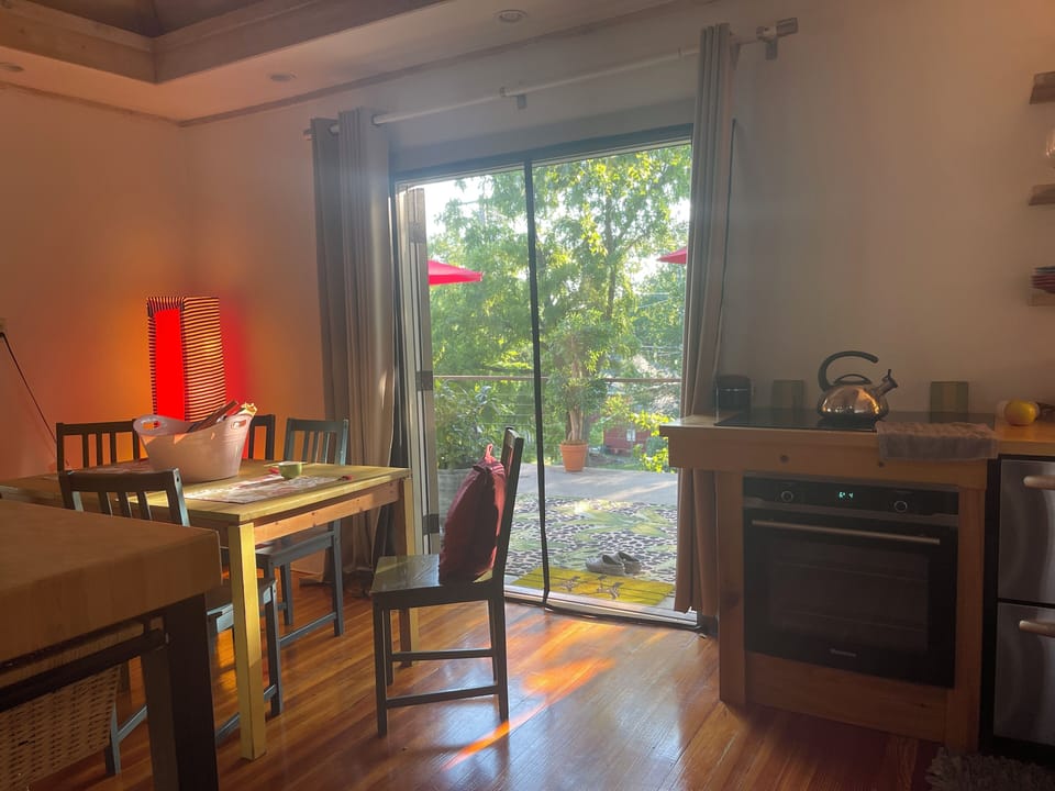 Looking our from kitchen to deck