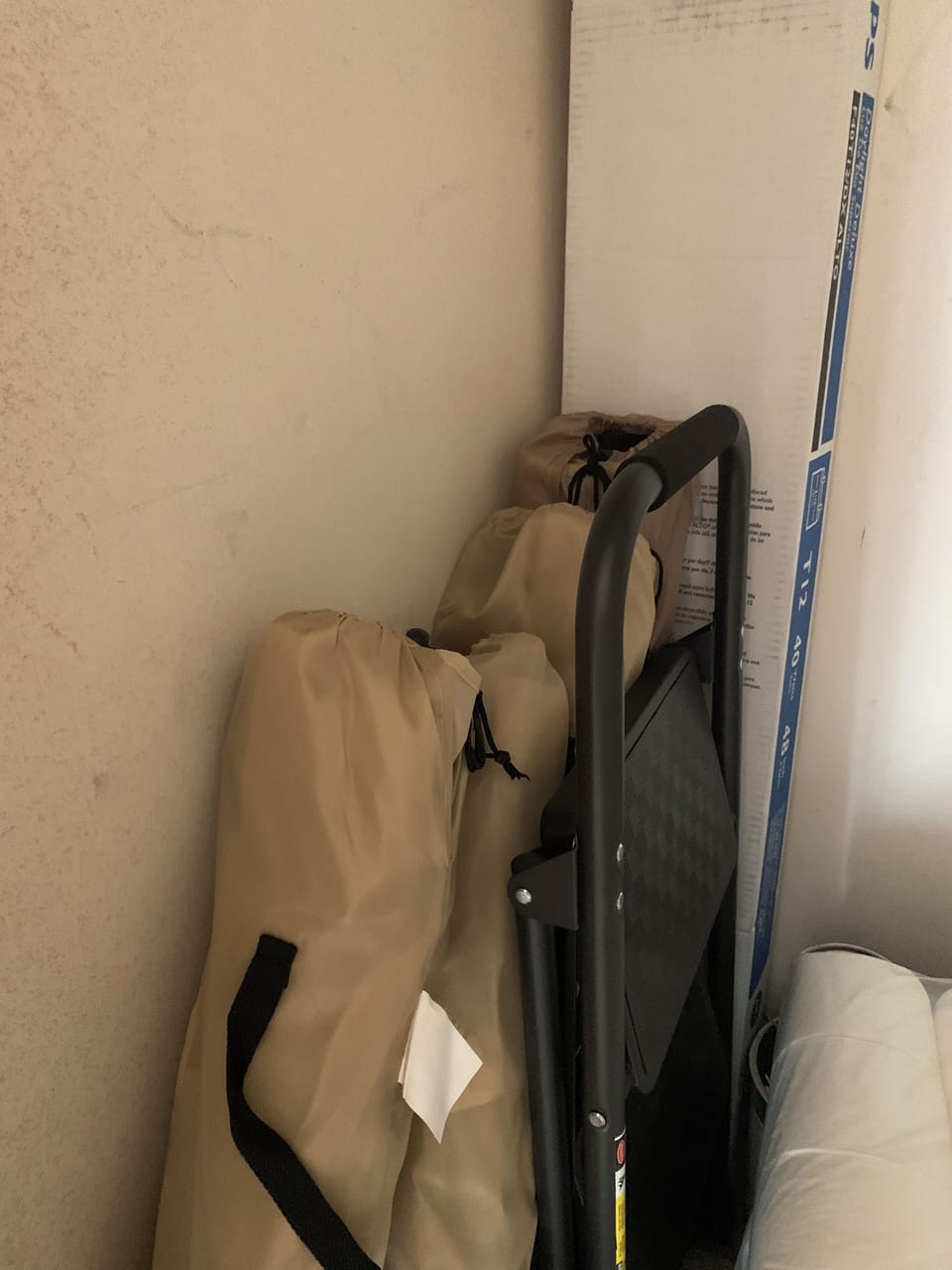 4 camp chairs in hallway closet for your use at Sun Bowl outdoor concerts