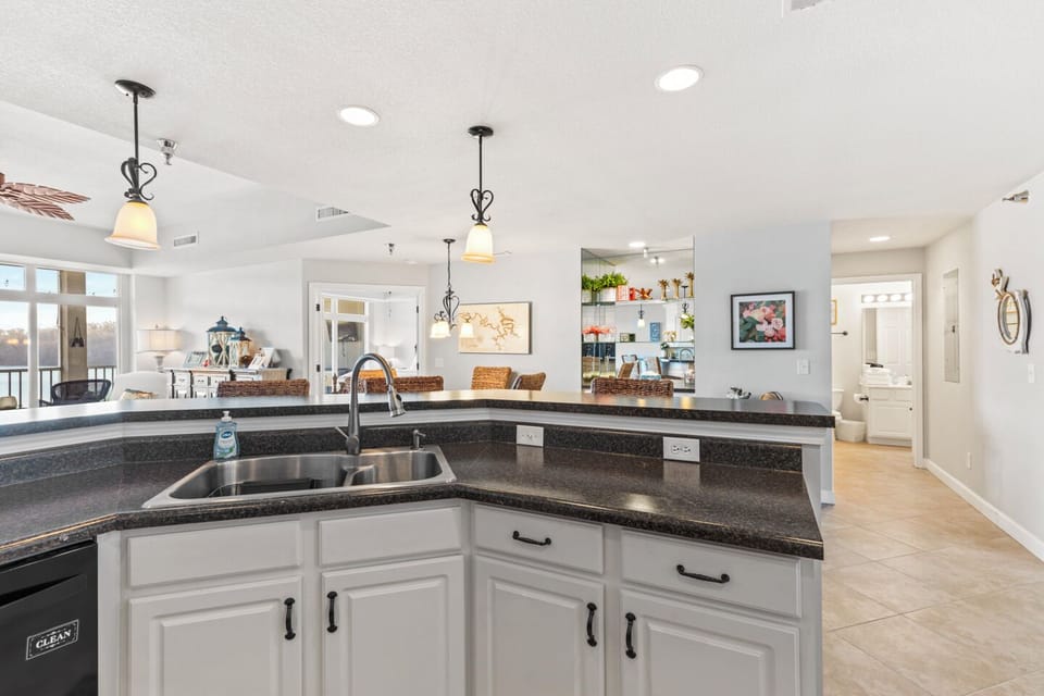 Kitchen overlooking condo