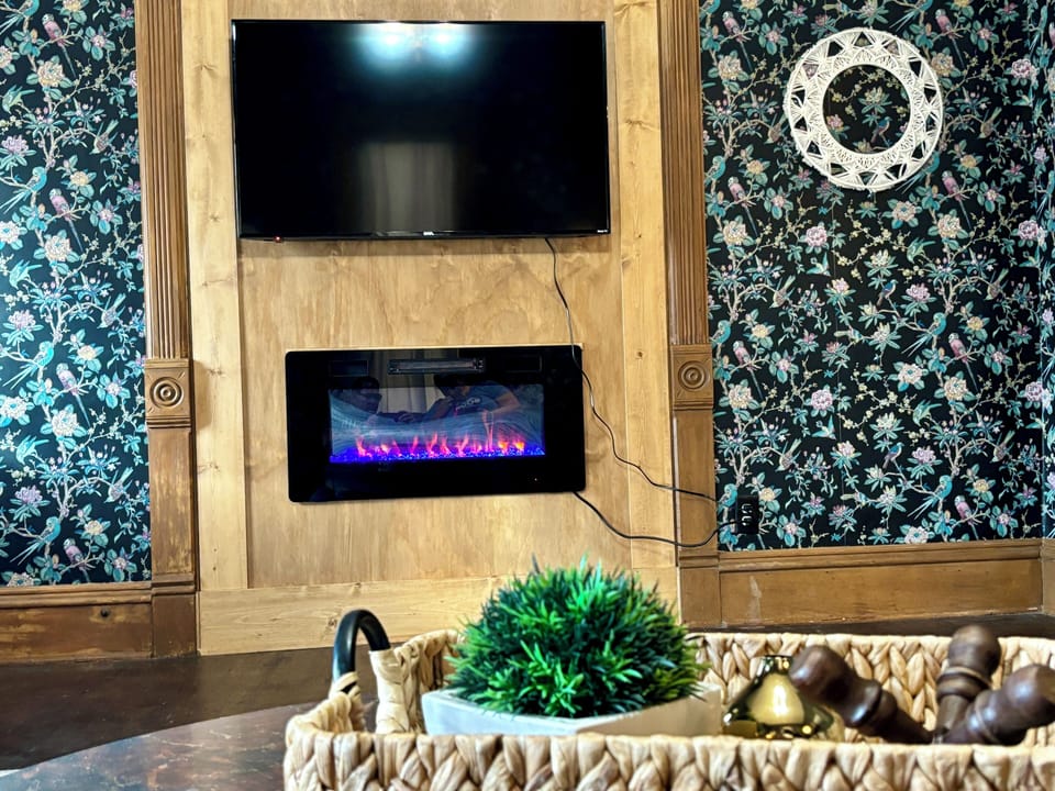 A large-screen TV with streaming options for your favorite shows and movies.