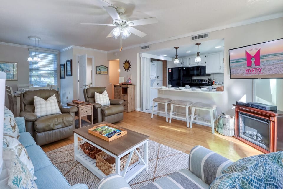 Bright and Airy Living Area with Private Deck Access