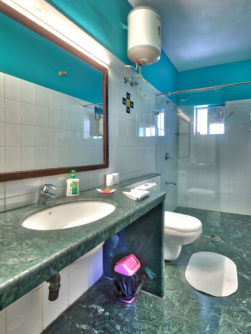 Free toiletries, hair dryer, towels
