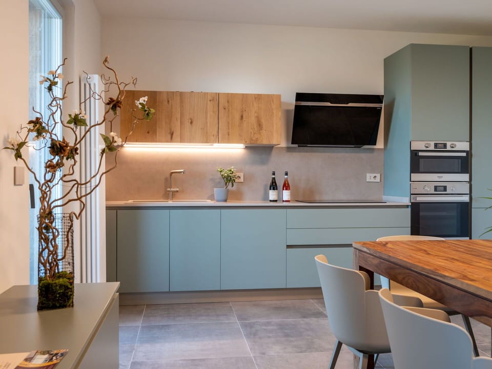 Furniture, Interior Design, Countertop, Kitchen, Flooring, Cabinetry, Wood, Floor, Kitchen Appliance, Ceiling