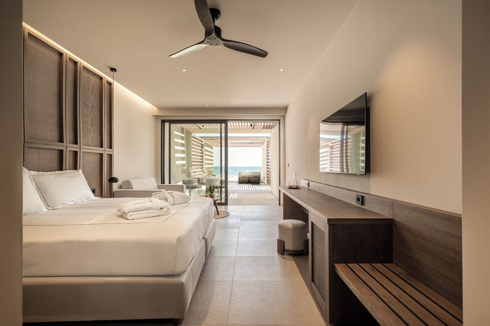 Deluxe Suite, Private Pool, Balcony | In-room safe, desk, laptop workspace, blackout drapes