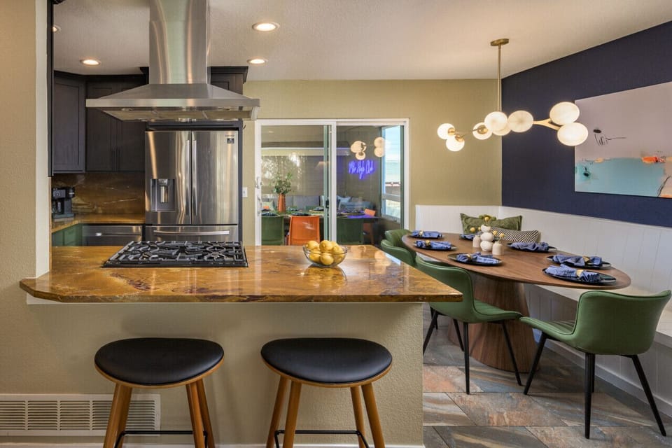 Open kitchen with more seating options