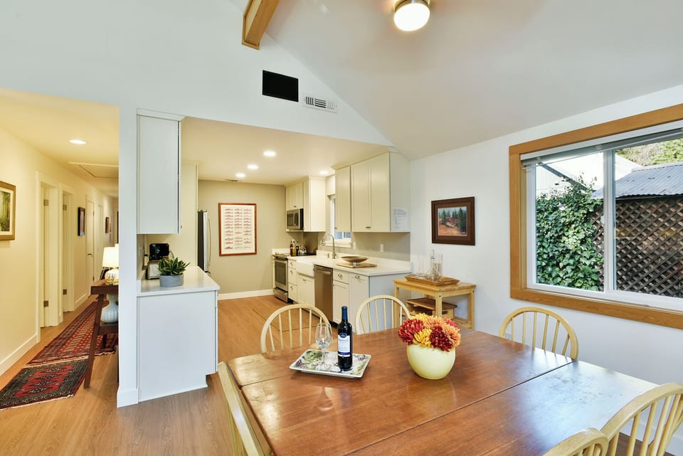 Dining into the kitchen