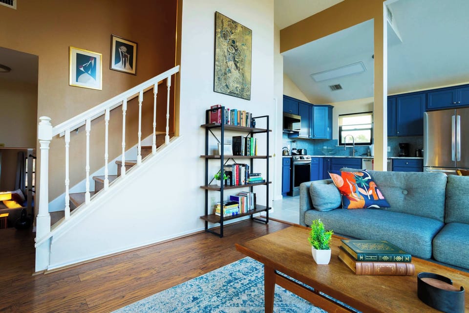 Bright living area with ample seating and amazing views