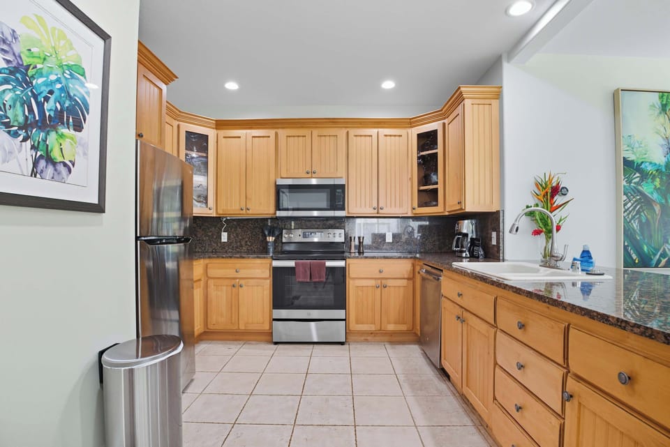 Fully stocked kitchen