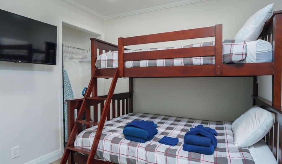 The guest room has spacious bunk beds