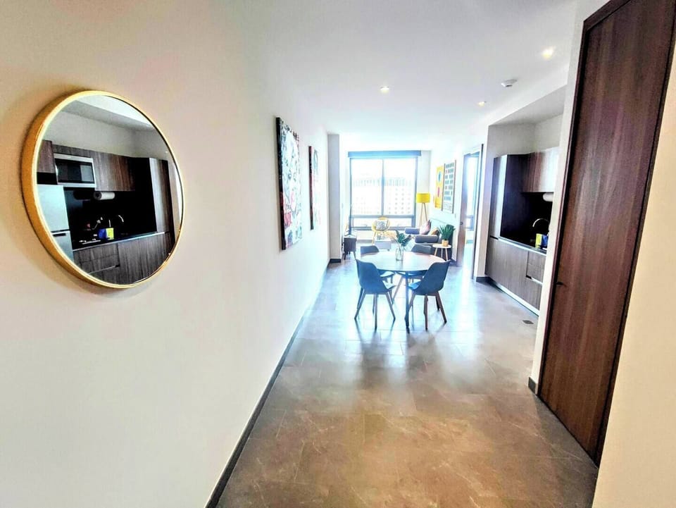 Apartment entry door view