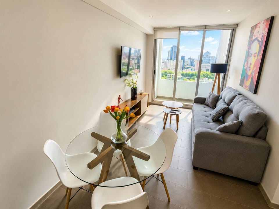 Dinning room, Living Room and private Balcony