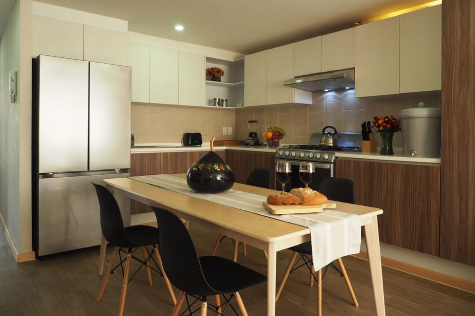Panoramic Apartment, Balcony, Park View | Private kitchen | Coffee/tea maker