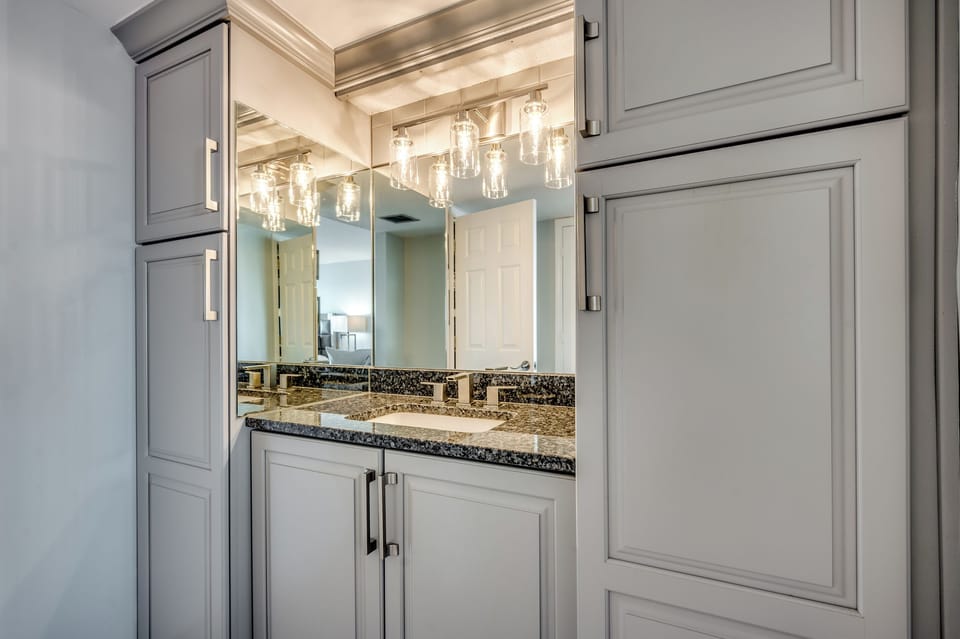 Elegant bathroom vanity with granite countertop