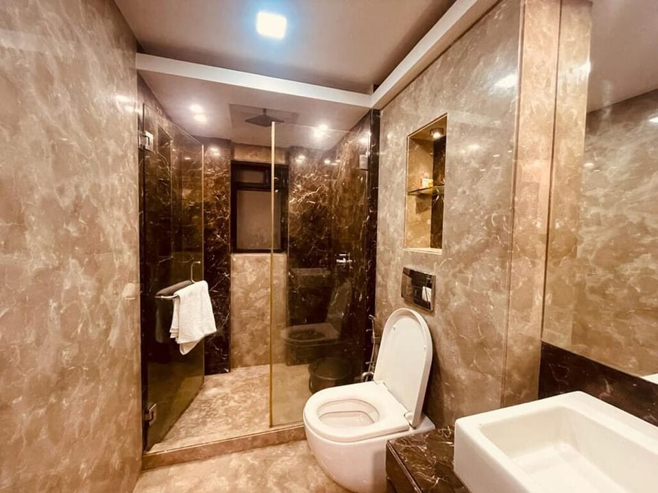 Deluxe Room | Bathroom | Shower, towels, soap, shampoo
