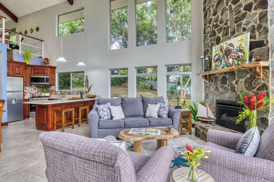 The Large livingroom/dining/kitchen area is the perfect place to gather at the end of a day to share your stories of adventure.