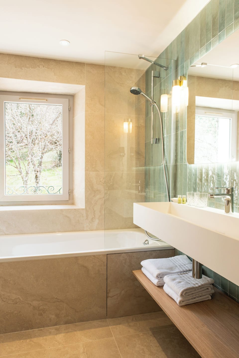 Free toiletries, hair dryer, towels