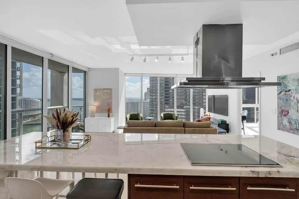 New Wolf induction cooktop and amazing views from the kitchen 