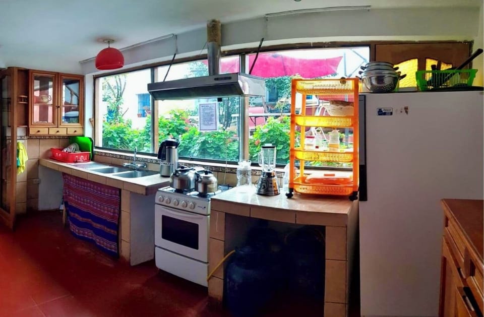 Shared fridge, microwave
