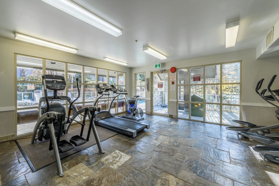 Guests enjoy access to the complexes gym