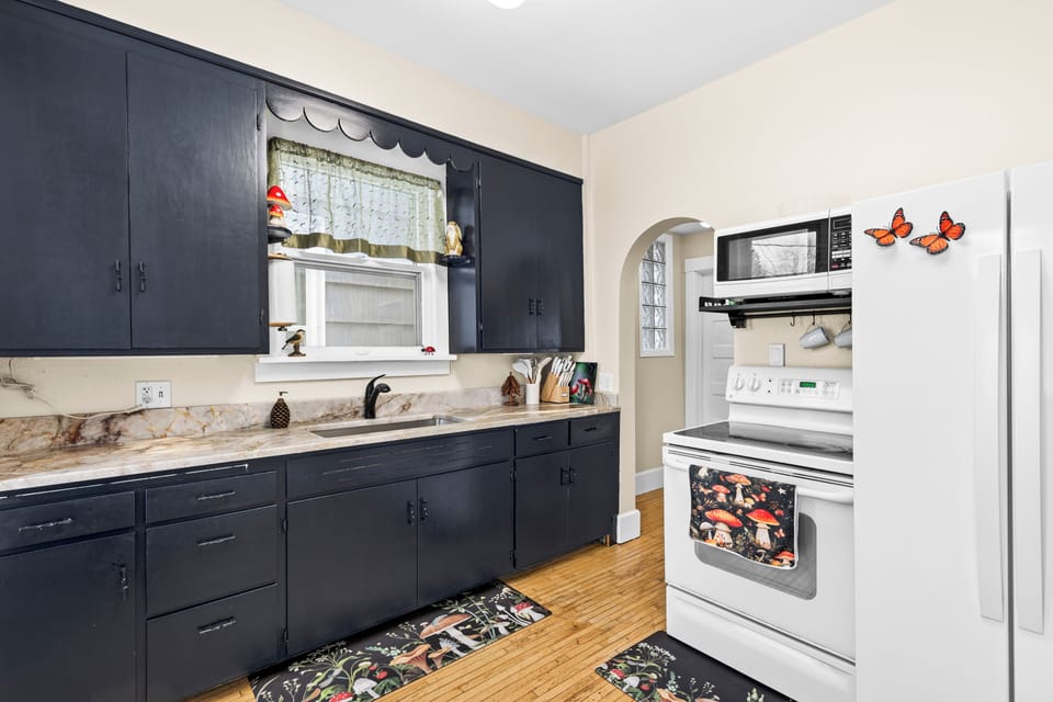 Our fully-stocked kitchen allows you to make any meal you like.