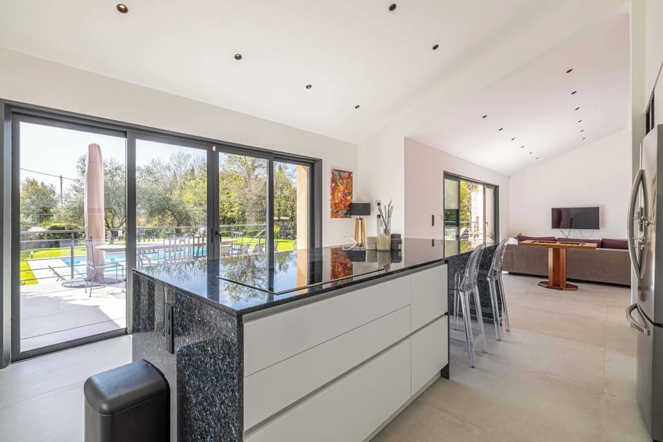 Villa | Private kitchen | Fridge, microwave, oven, stovetop