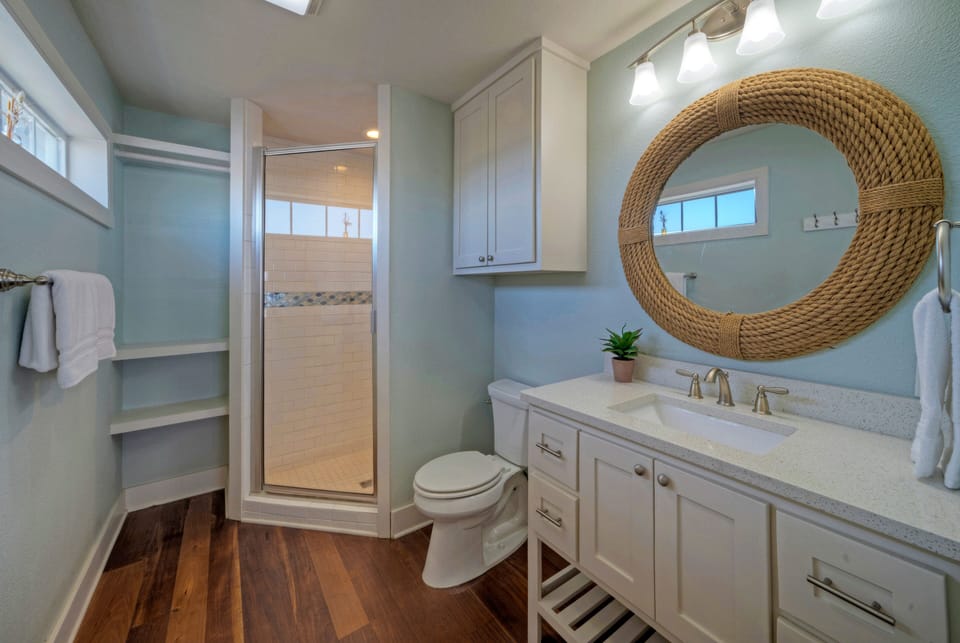 Bedroom 2's ensuite bathroom offers a shower. (Blue Marlin)