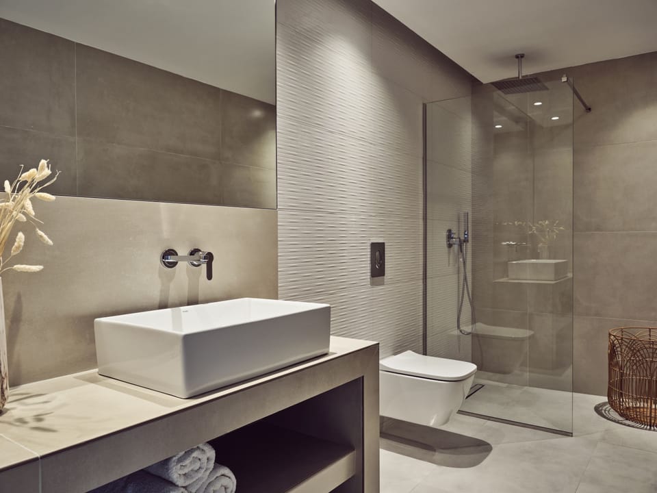 Deluxe Suite | Bathroom | Shower, hair dryer, slippers, towels