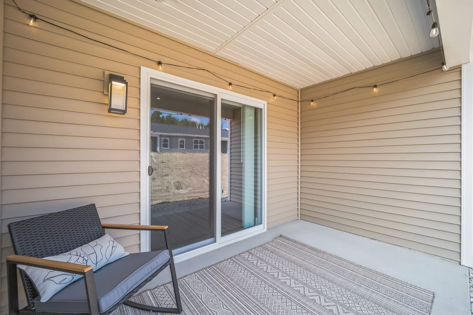 Take a seat on the back patio and relax
