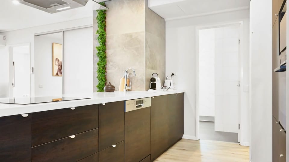 Clean lines and polished timber floors throughout.