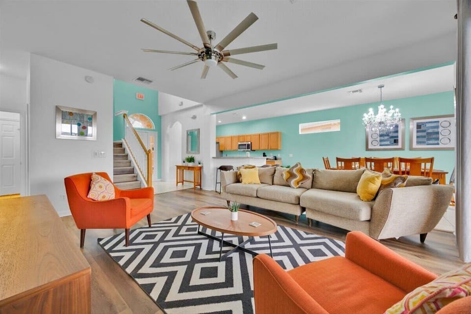 Living room area facing to the big pool.