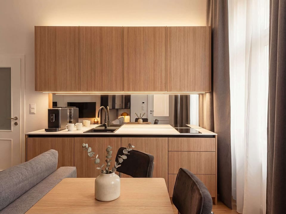 Kitchen is fully equipped with everything you need for basic cooking - please, find the list of amenities in description