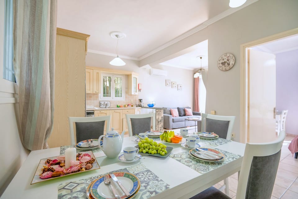 Dining table within living area