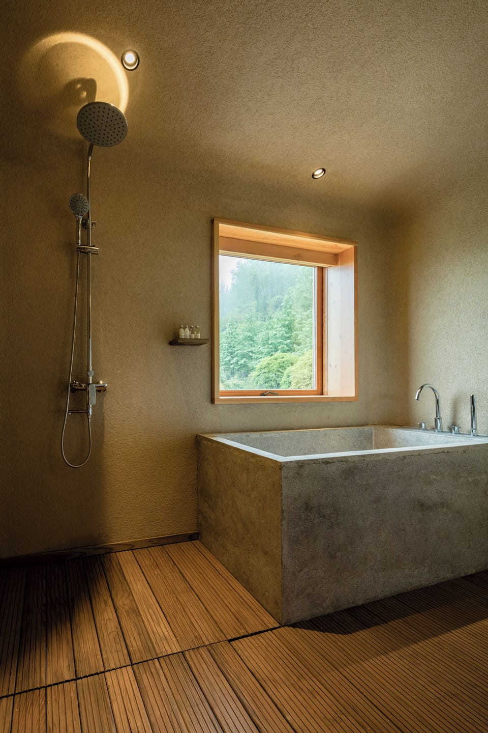 Hair dryer, slippers, heated floors, towels