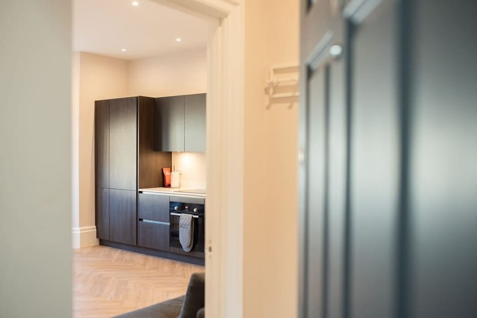 The apartment provides a private and peaceful space
