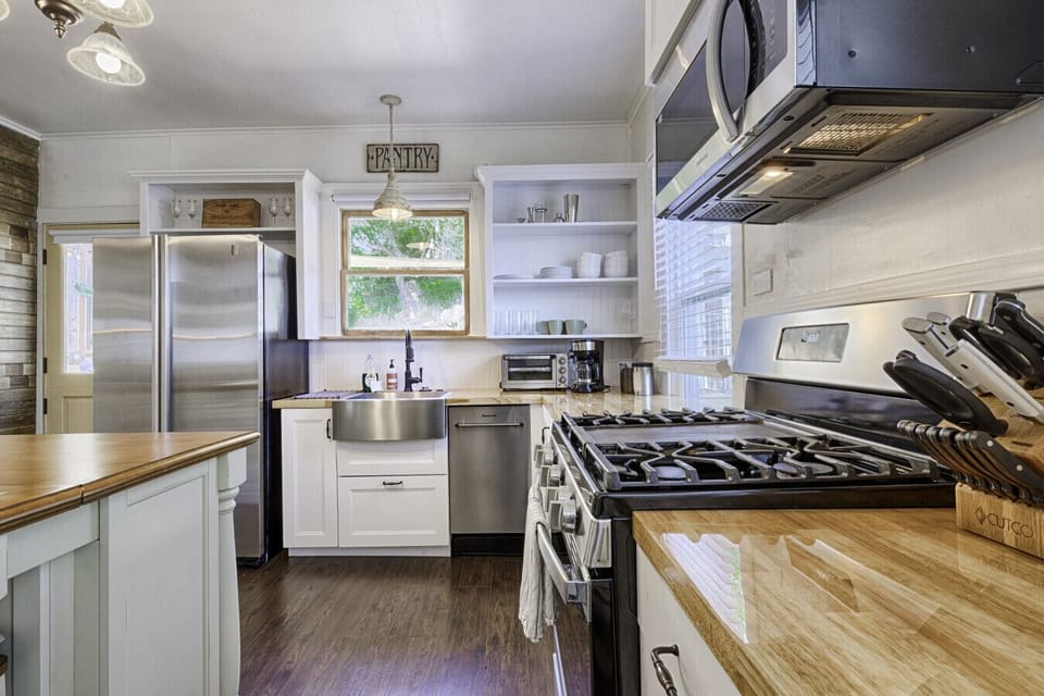 Newly renovated kitchen with garden view