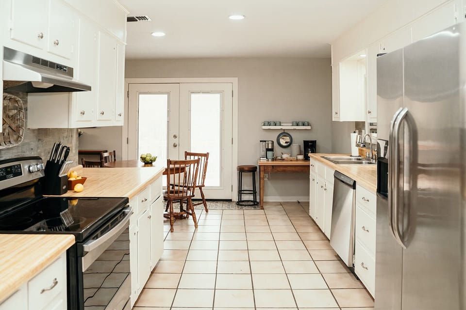 Galley kitchen view