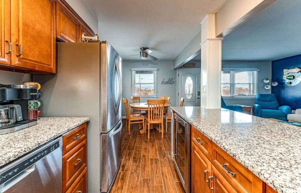 Marble kitchen with modern amenities

