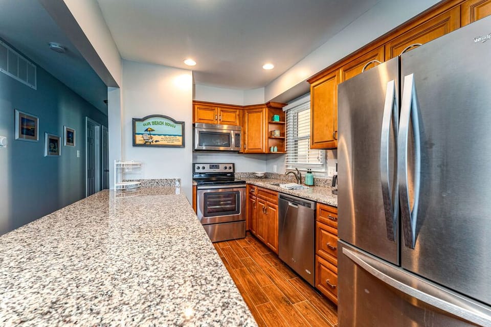Marble kitchen with modern amenities
