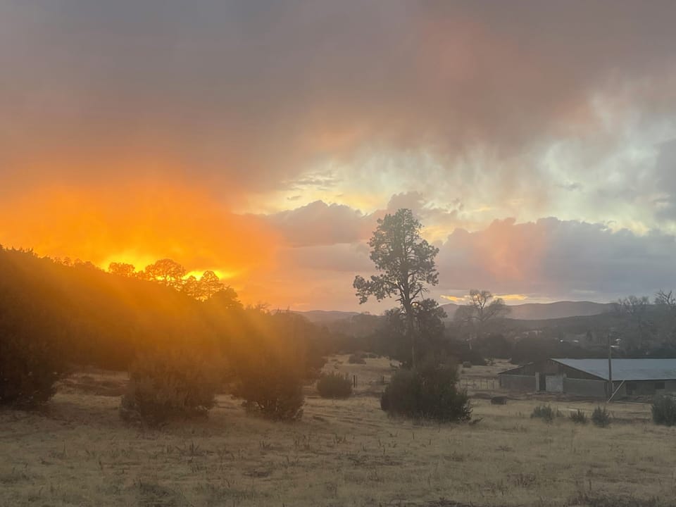 Beautiful sunset out of the front windows which face the west - photo  is NW.