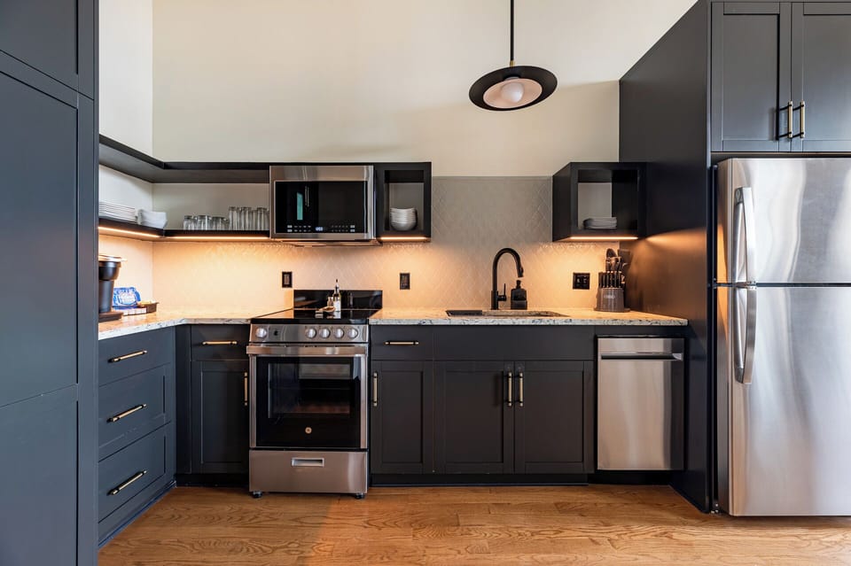 Fully equipped kitchen with modern appliances, offering everything you need for preparing meals or enjoying a morning coffee.