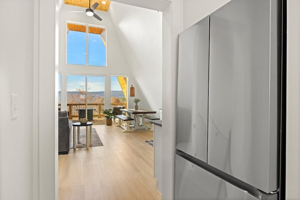 Main level - open concept living room, kitchen and dining