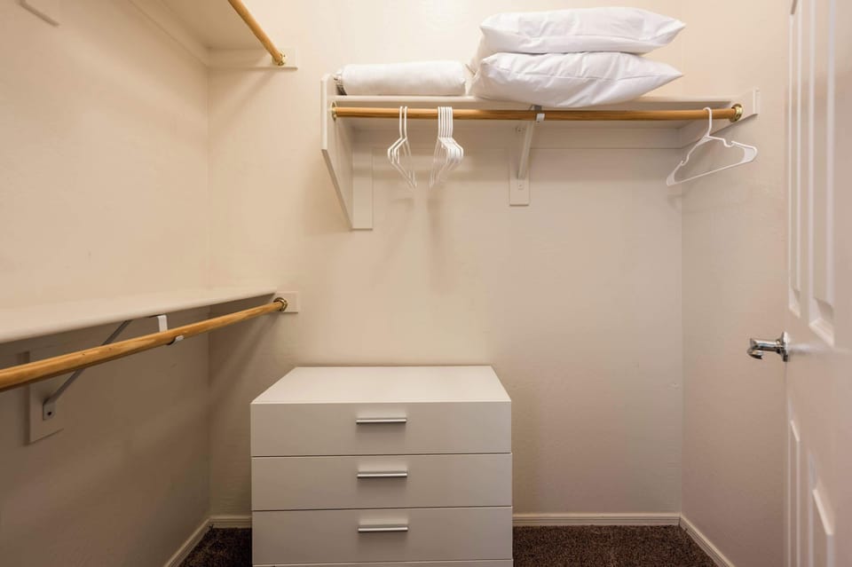 Stay organized and stylish with our spacious closet space