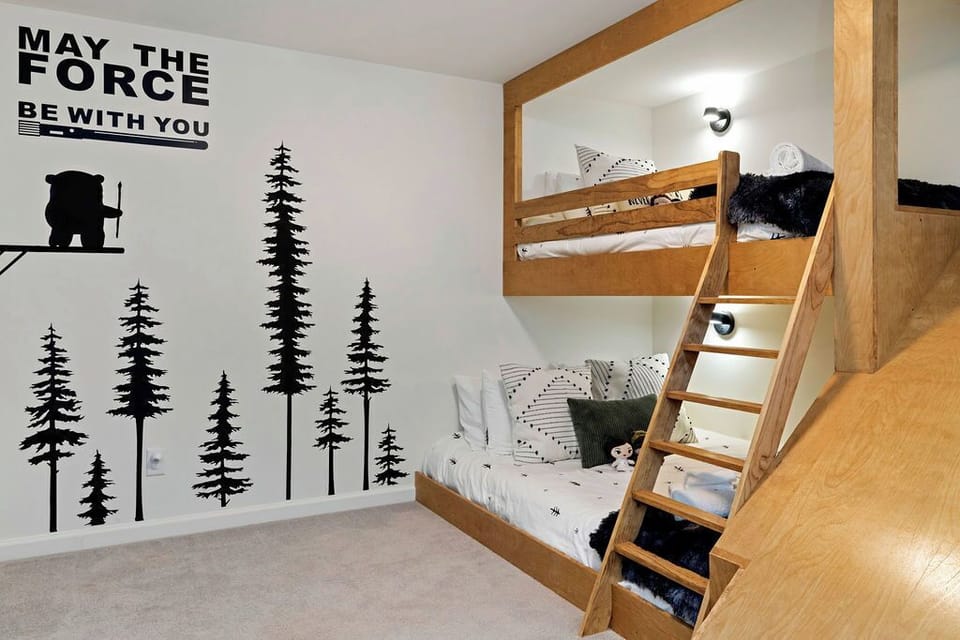 Picture lights-out with a sign like this over the bunks: 'May the Force be with you.'