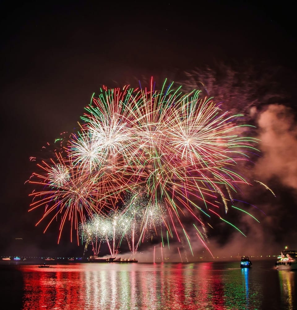 Enjoy spectacular fireworks every Thursday evening during July and August .