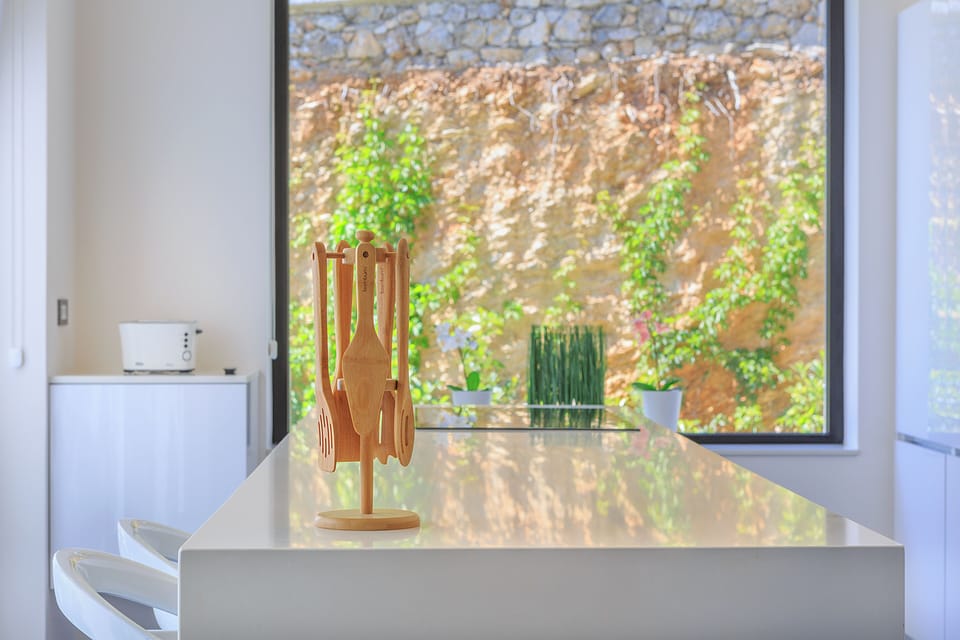 Luxury Villa, Sea View, Beachfront | Private kitchen | Coffee/tea maker, full-size fridge, microwave, oven