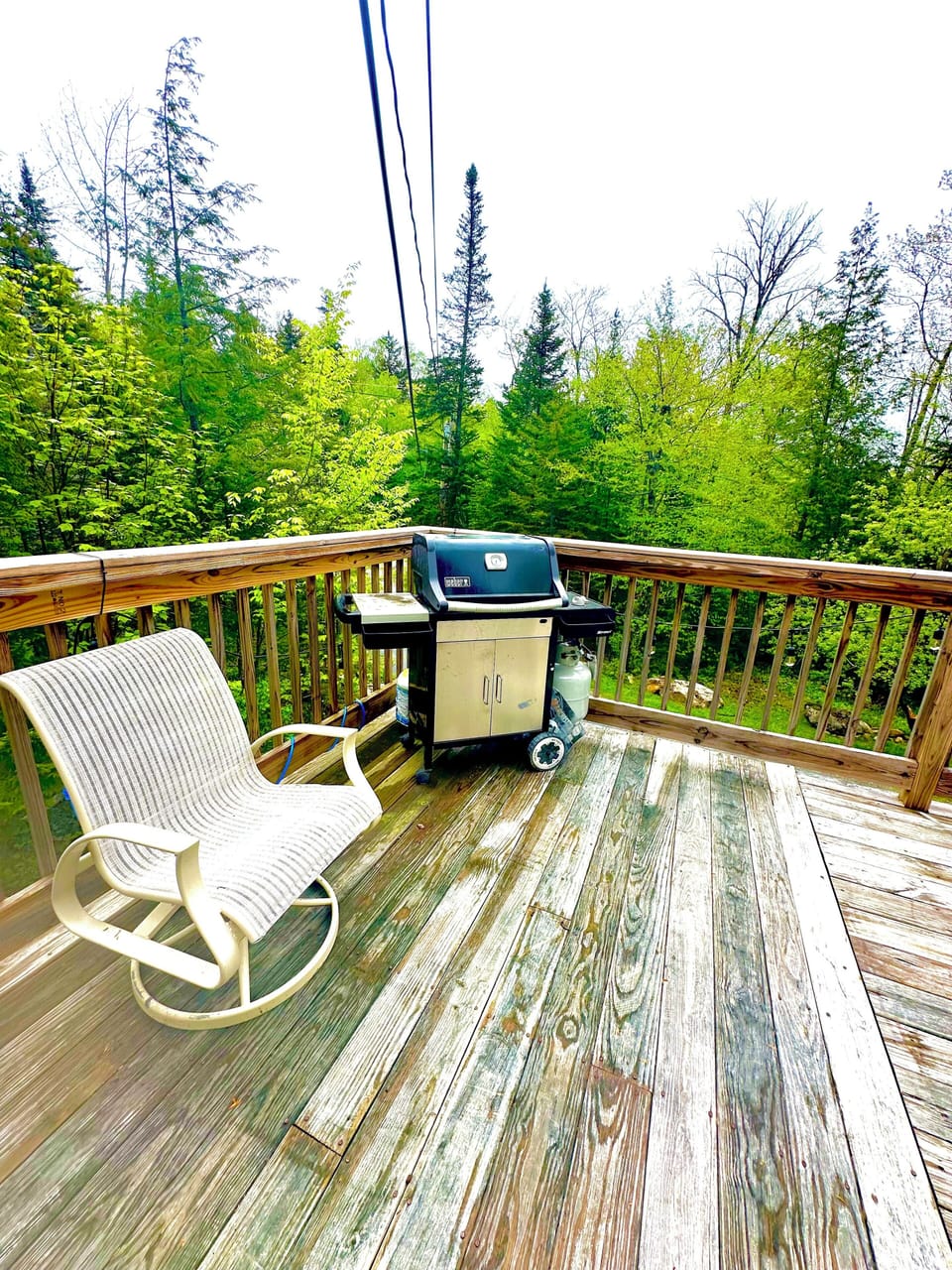 Weber grill on front deck
