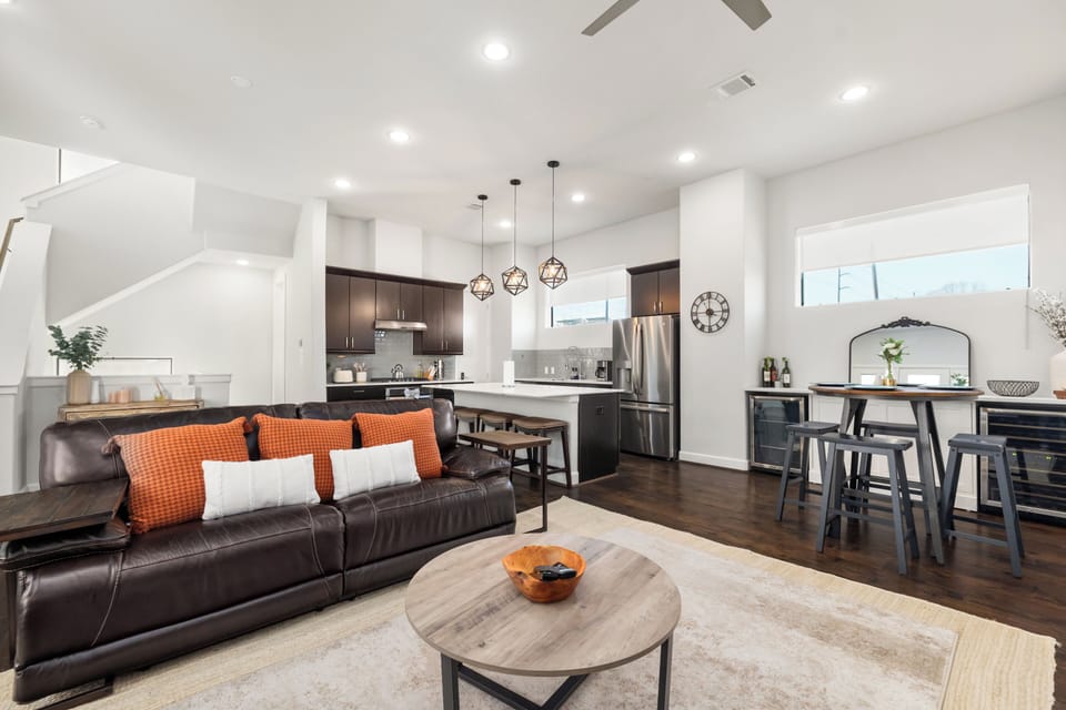Energize your space with a dynamic living room filled with bold colors