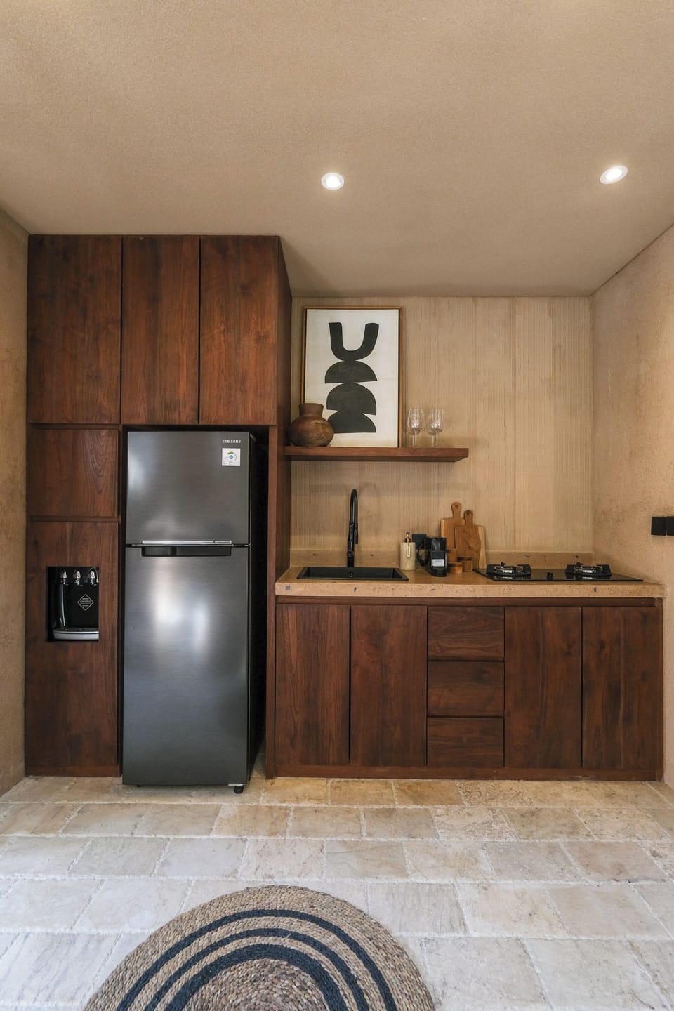 Junior Villa, Pool View | Private kitchen | Fridge, stovetop, coffee/tea maker, blender