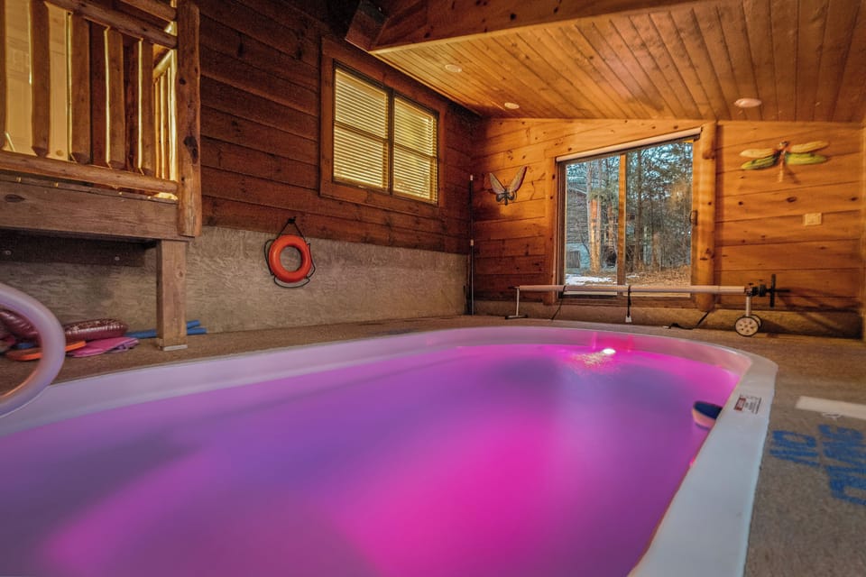 Splish splash in your own. heated. indoor swimming pool!